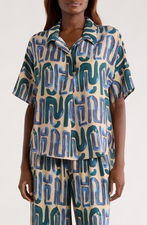 Easy Woven Pullover Shirt