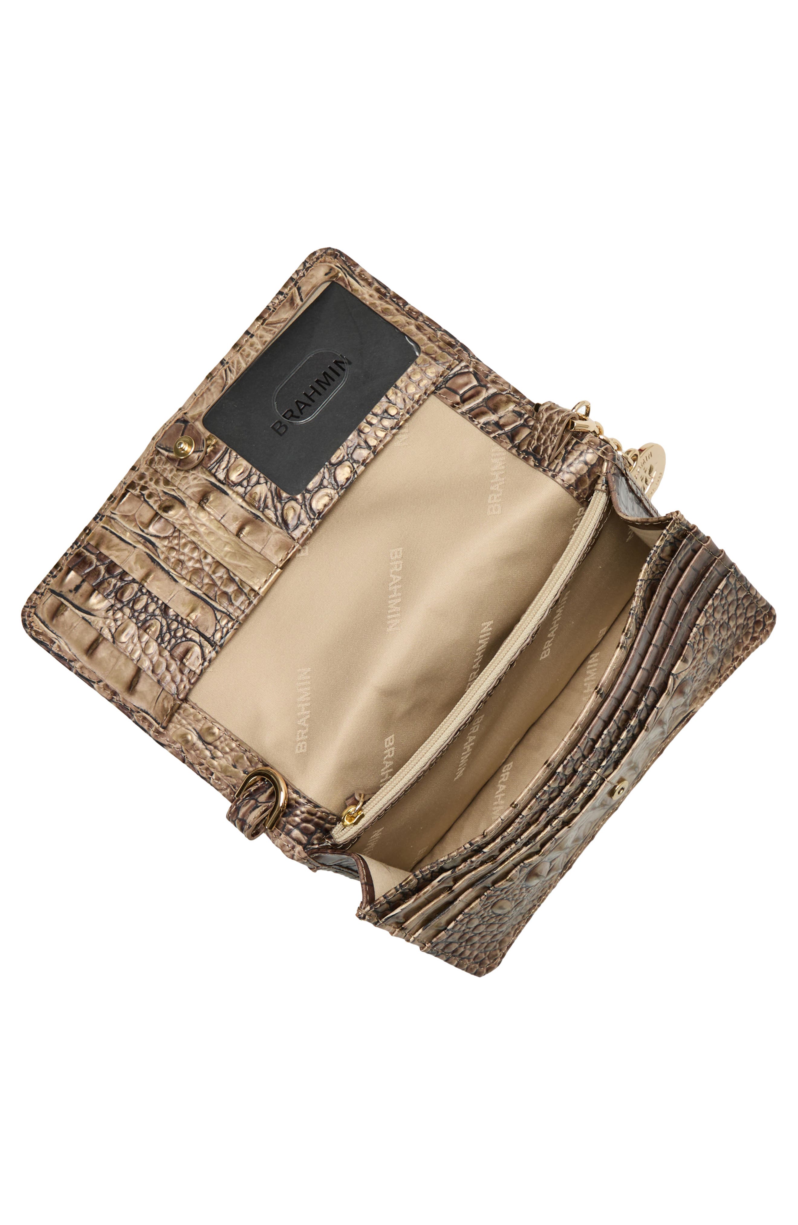 Brahmin Minuette Croc Embossed Leather Crossbody Bag, Alternate, color, 