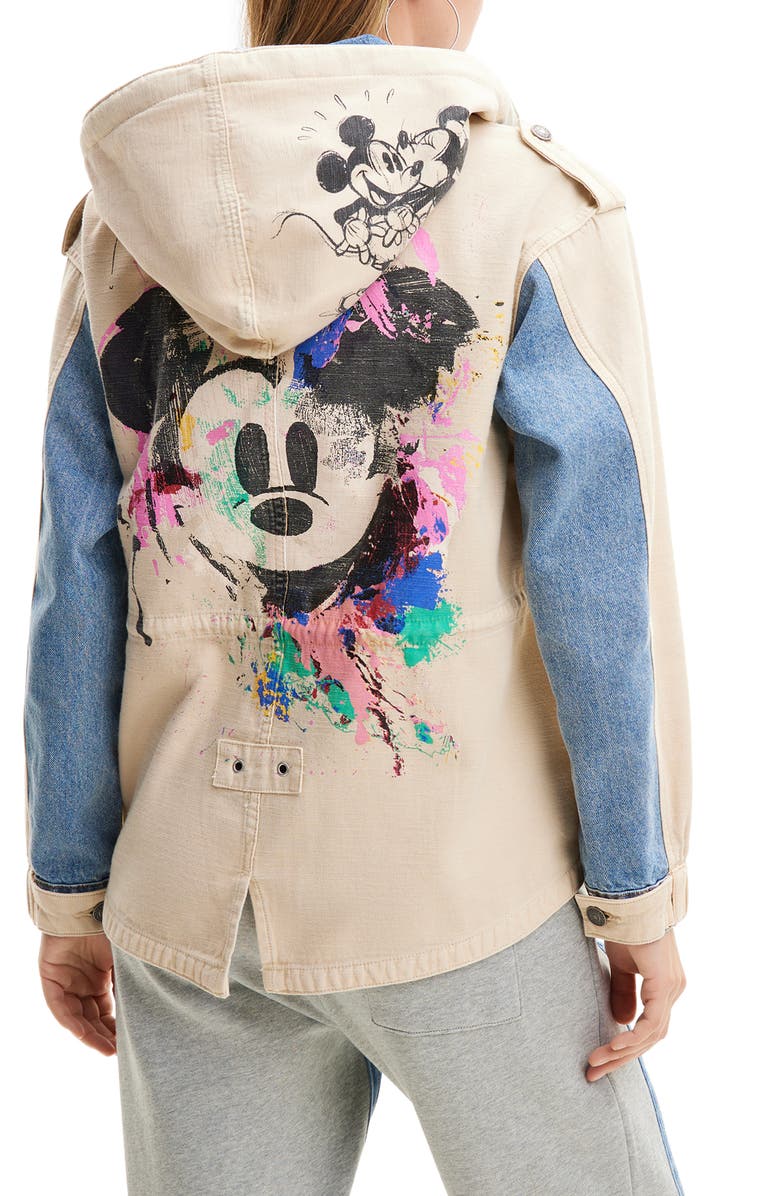 Desigual Mickey Mouse Parka Jacket, Alternate, color,