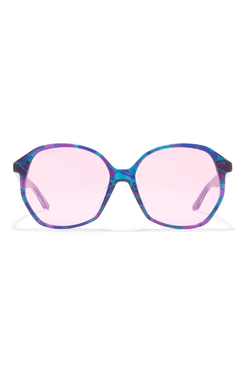 58mm Round Sunglasses, Main, color, MULTICOLOR CRYSTAL PINK/RSE