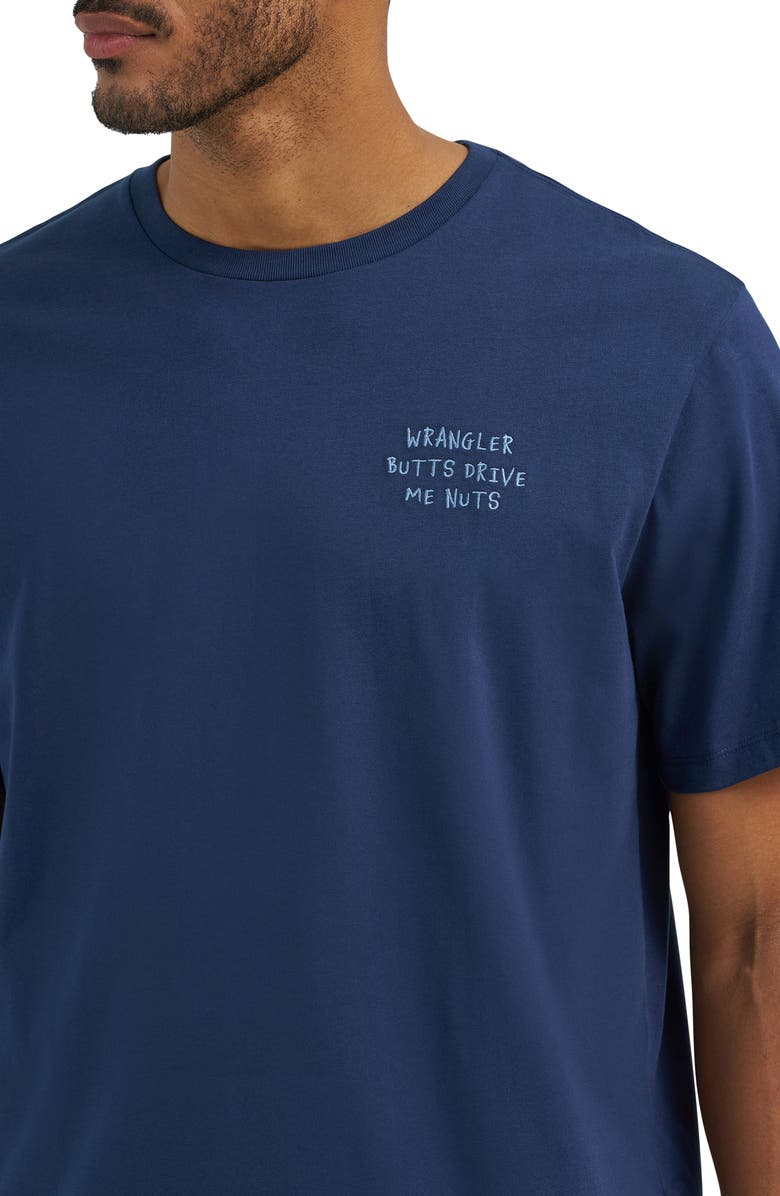 Wrangler Butts Embroidered T-Shirt, Alternate, color, Navy