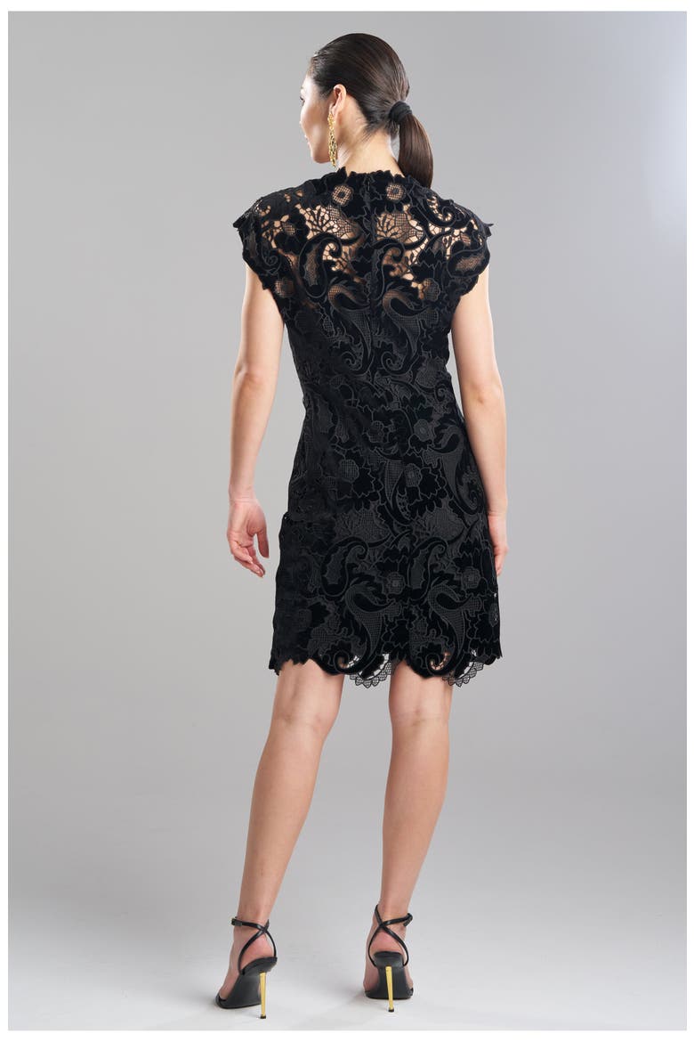 Shirin Velvet Lace Sheath Dress, Alternate, color, Black