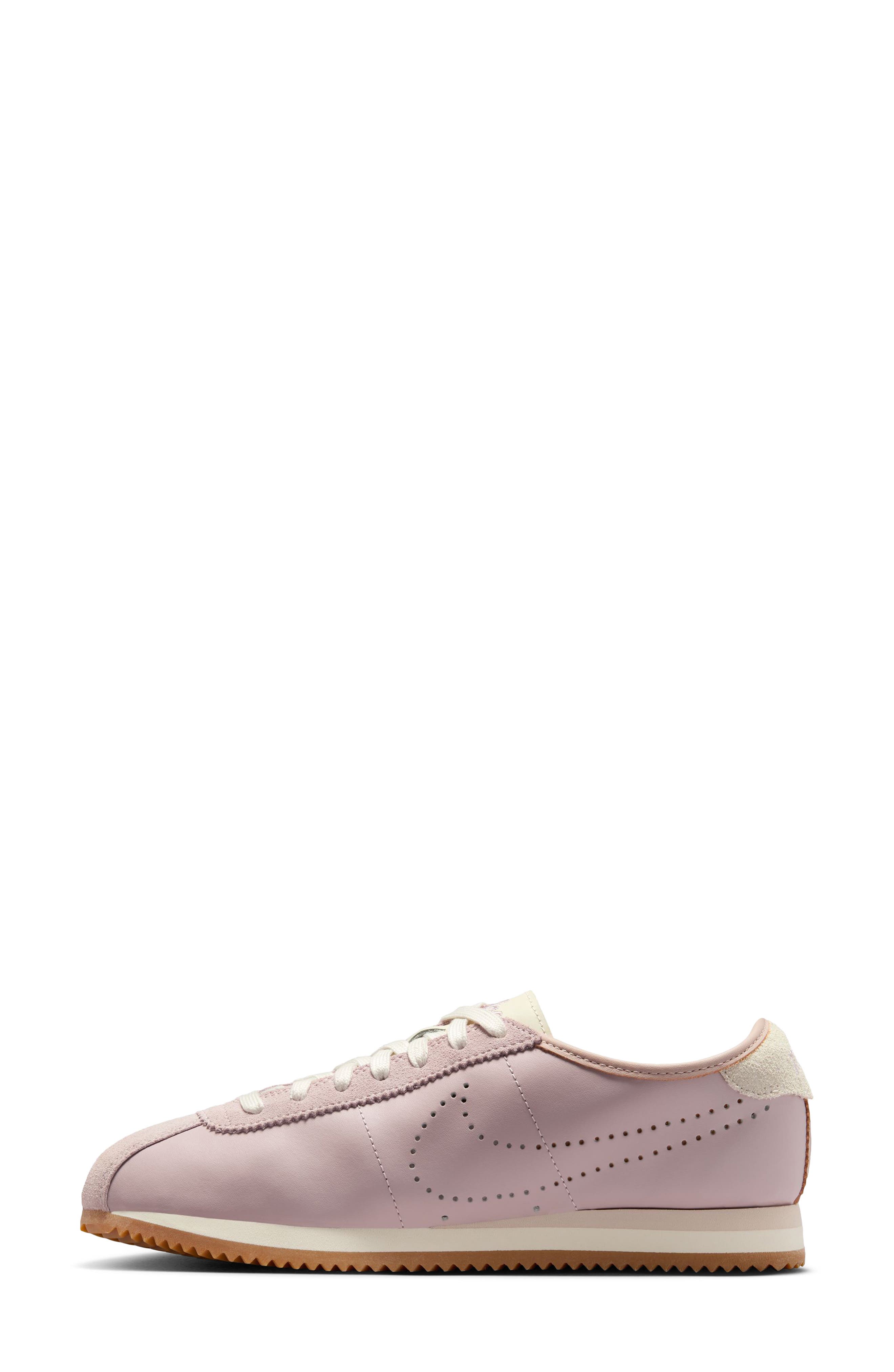 Nike Cortez Leather Sneaker, Alternate, color, Particle Rose/ Brown/ Sail
