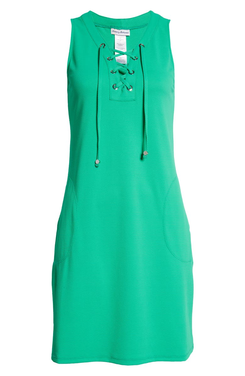 Tommy Bahama Colorblock Lace-Up Cover-Up Dress, Alternate, color, 