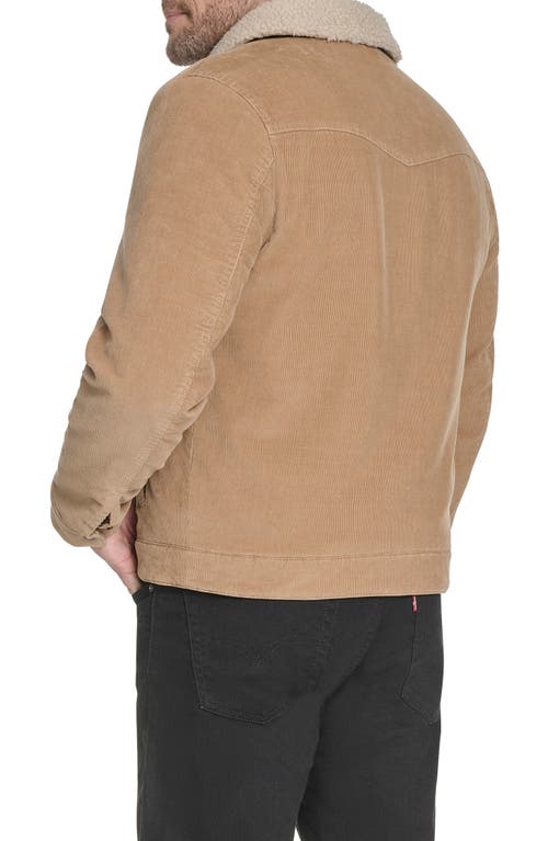 Levi's Corduroy Faux Shearling Lined Trucker Jacket In Brown