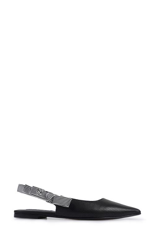 Zigi Complete Pointed Toe Slingback Flat In Black