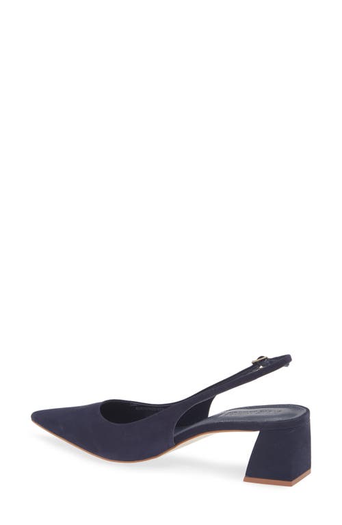 Steve Madden Robyn Pointed Toe Slingback Pump In Navy Nubuck