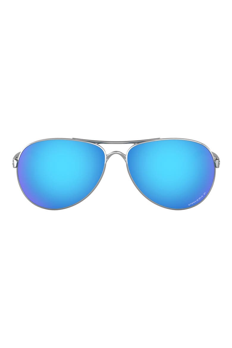 59mm Polarized Aviator Sunglasses, Main, color, SILVER/ BLUE GRADIENT