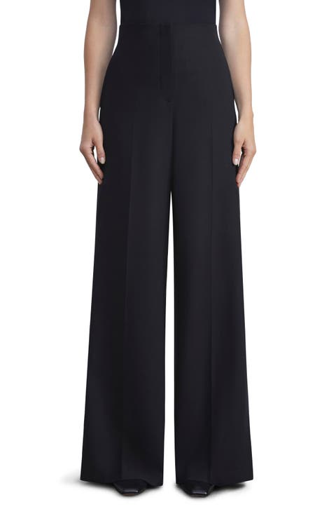 Thames High Waist Wide Leg Stretch Wool Pants