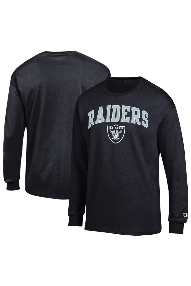Men's Champion Black Las Vegas Raiders Arch Over Logo Long Sleeve T-Shirt, Main, color, Black