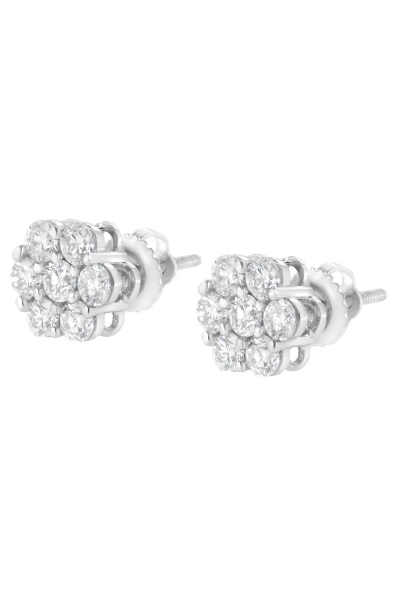 14KT White Gold 1 Ct Diamond Composite Stud Earrings, Alternate, color, White