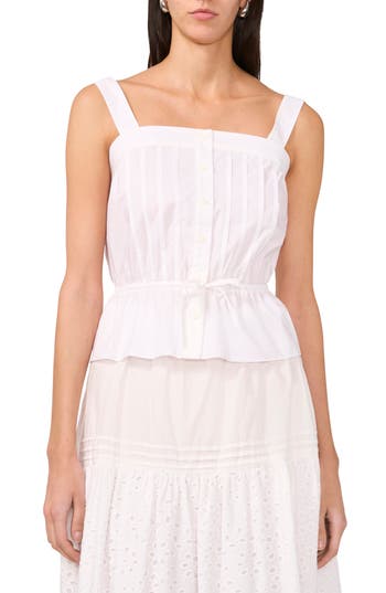 1.state Pintuck Pleat Sleeveless Peplum Top