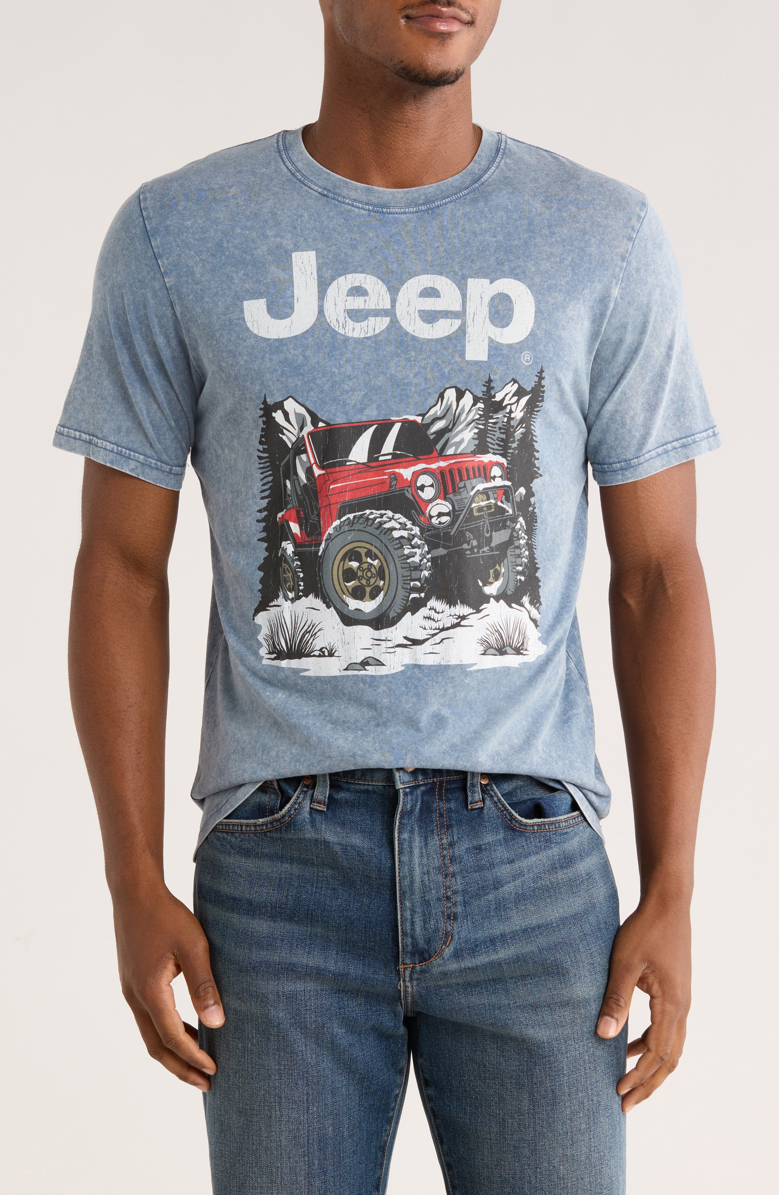 Goodie Two Sleeves Jeep in Snow Graphic T-Shirt