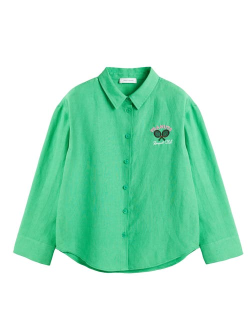 Chinti & Parker Women's Linen-cotton Peanuts Racquet Club Shirt In Green