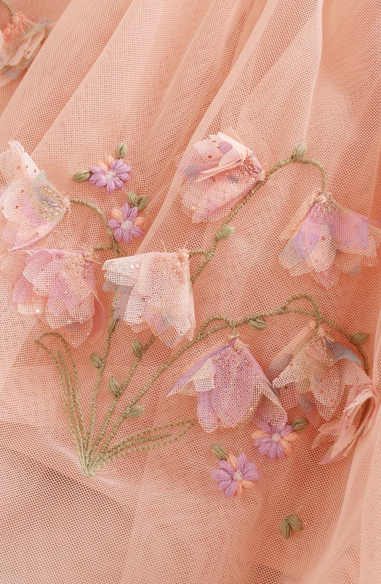 NEXT Kids' Floral Appliqué Mesh Dress, Alternate, color, 