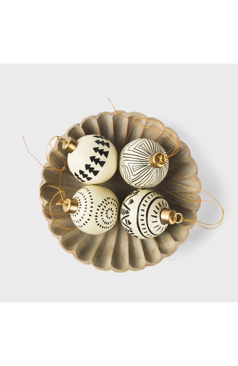 Mela Artisans Wintermark Ornaments, Alternate, color, Soft Tones With Black Motifs