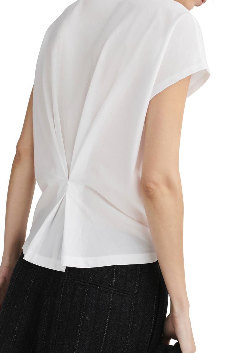rag & bone The Slub Back Pleat Organic Cotton Top, Alternate, color, White