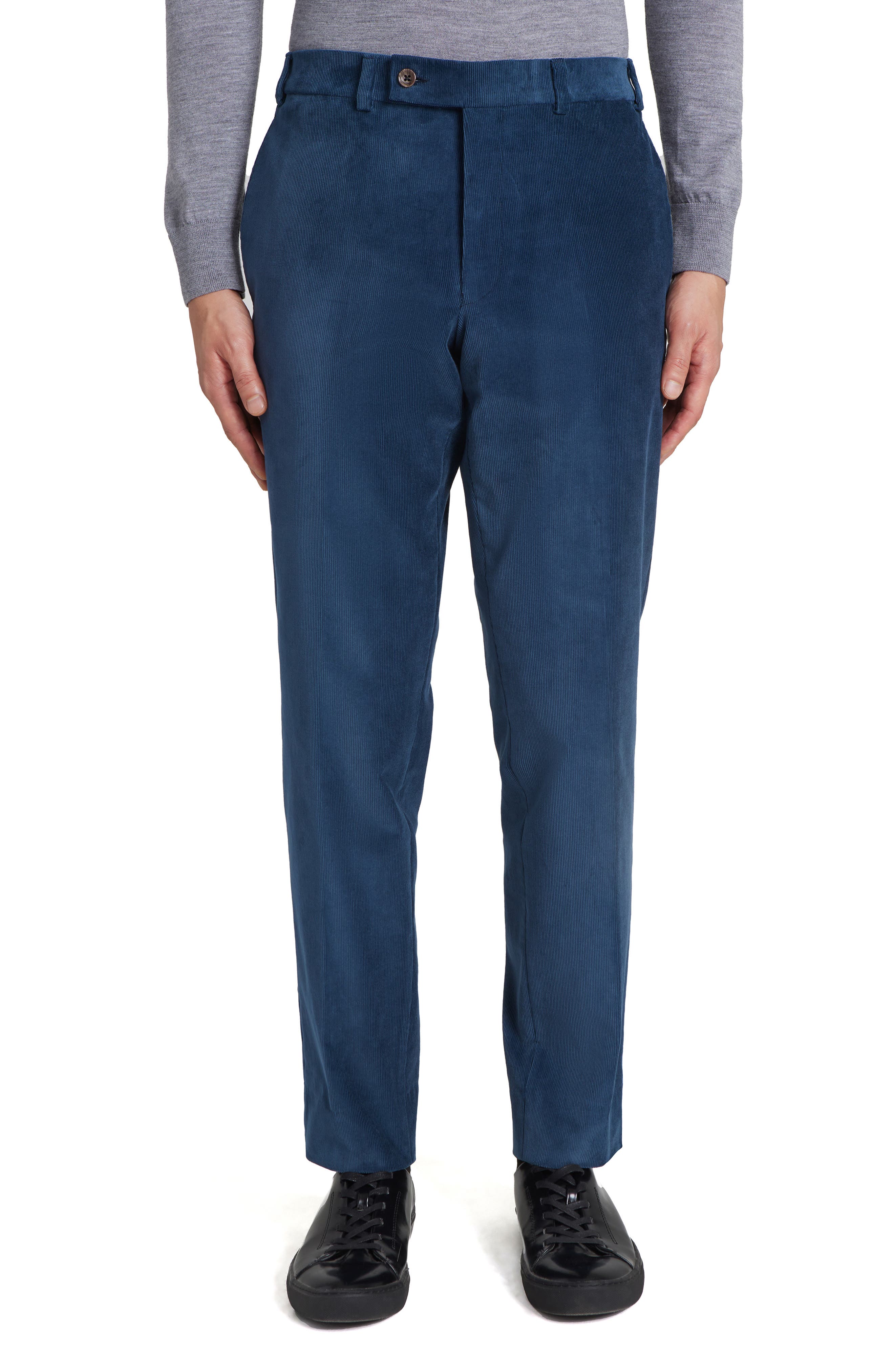 Jack Victor Sage Flat Front Stretch Corduroy Chinos