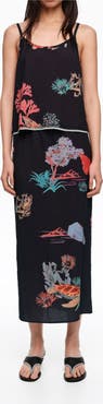 Bimba y Lola Wrinkled Midi Skirt