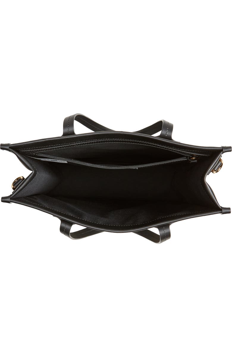 Versace Stud Logo Leather Tote, Alternate, color,