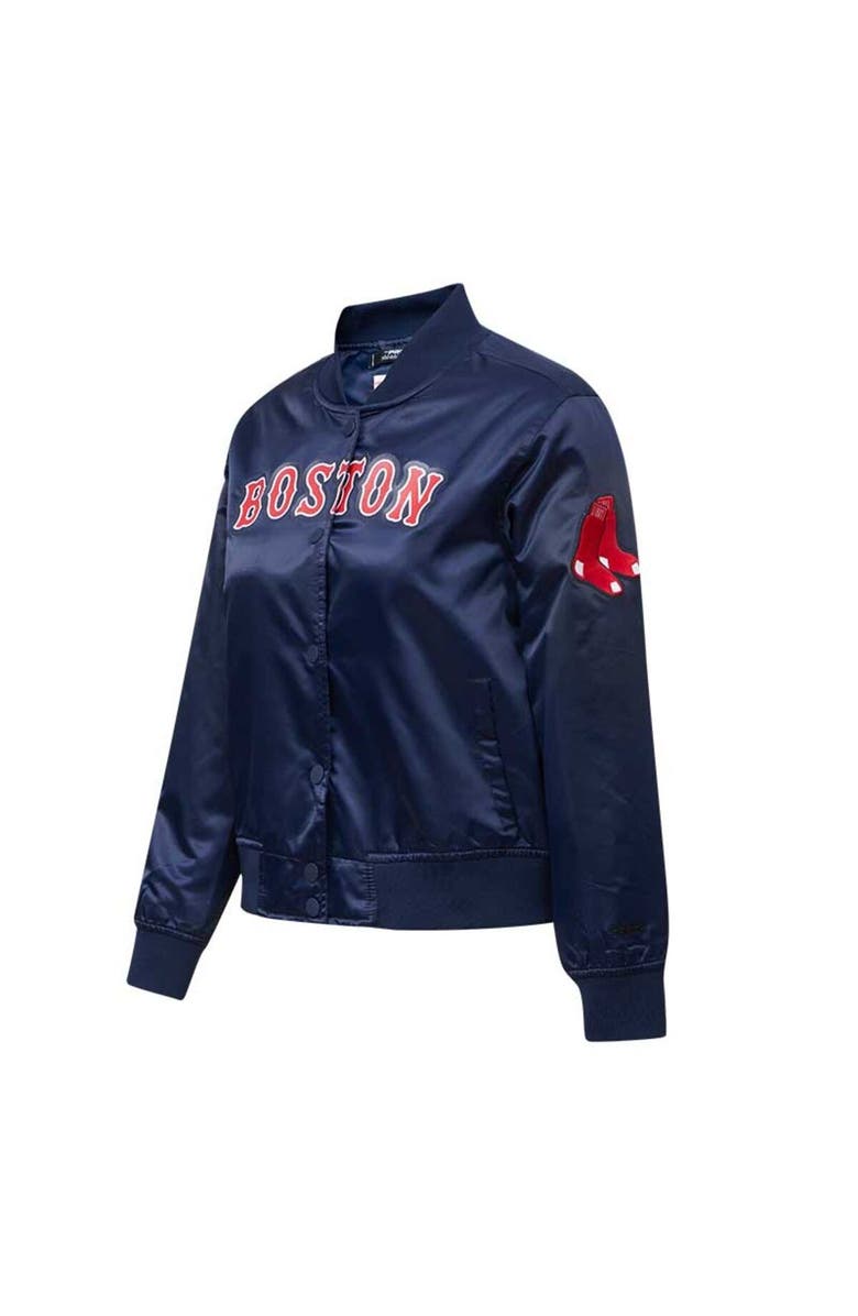 PRO STANDARD Women's Pro Standard Navy Boston Red Sox Satin Full-Snap Varsity Jacket, Alternate, color, Navy