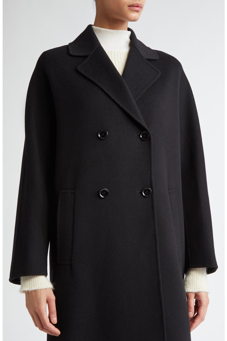 Capi Double Face Virgin Wool Coat, Alternate, color, BLACK