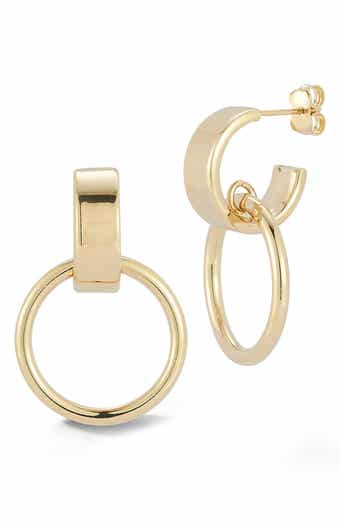 Ember Fine Jewelry 14K Yellow Gold Link Drop Huggie Hoop Earrings