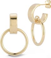 Ember Fine Jewelry 14K Yellow Gold Link Drop Huggie Hoop Earrings