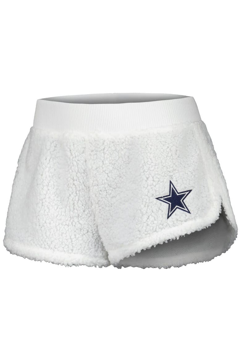 Women's Concepts Sport  White Dallas Cowboys Fluffy Pullover Sweatshirt & Shorts Sleep Set, Alternate, color, White
