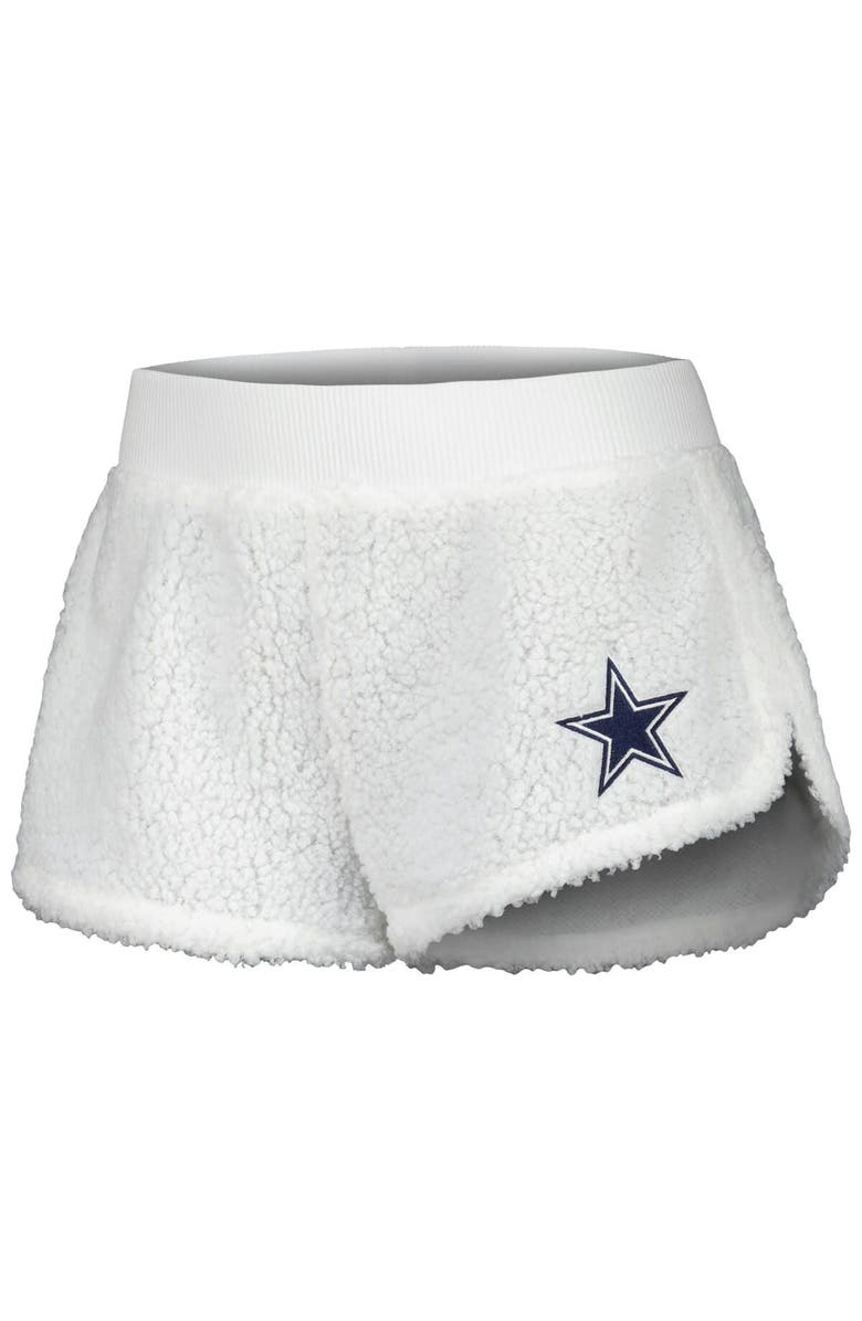 CONCEPTS SPORT Women's Concepts Sport White Dallas Cowboys Fluffy Pullover Sweatshirt & Shorts Sleep Set, Alternate, color, White