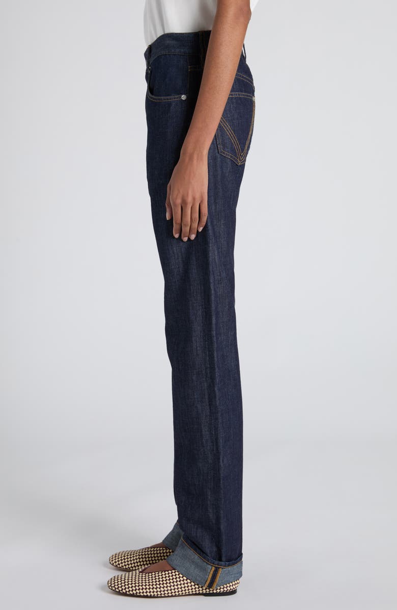 Bottega Veneta Mélange Wool Drill Tapered Pants, Alternate, color, 4023 Dark Indigo