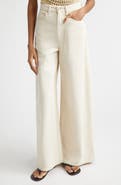 OSSOU Slick High Waist Wide Leg Jeans