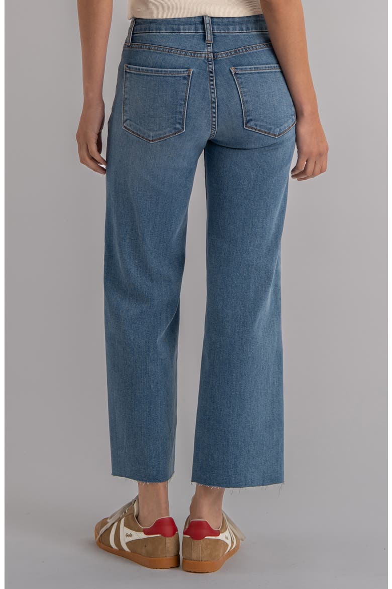 Meg Raw Hem High Waist Ankle Wide Leg Jeans, Alternate, color, EARN