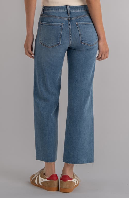 Kut From The Kloth Meg Raw Hem High Waist Ankle Wide Leg Jeans In Blue