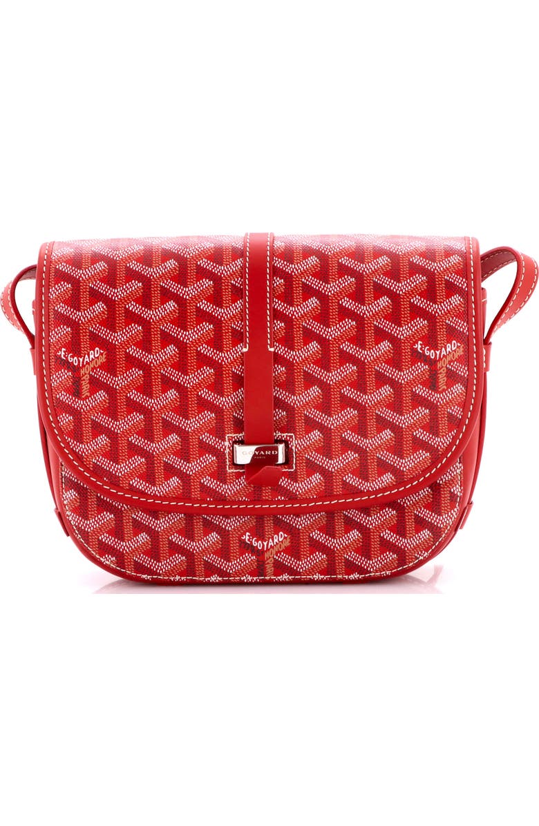 Pre-Owned Goyard Belvedere II Messenger Bag Coated Canvas PM, Main, color, Red