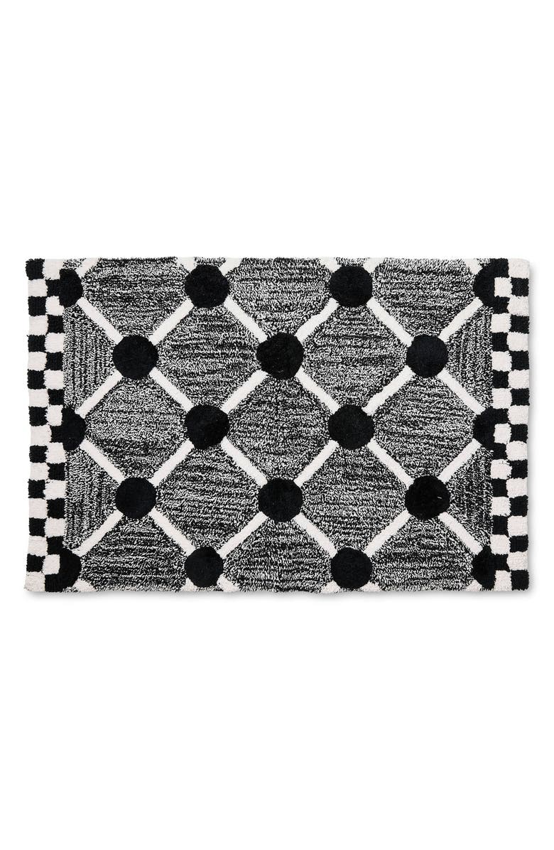MACKENZIE CHILDS Lattice Dot Bath Rug, Main, color, Black