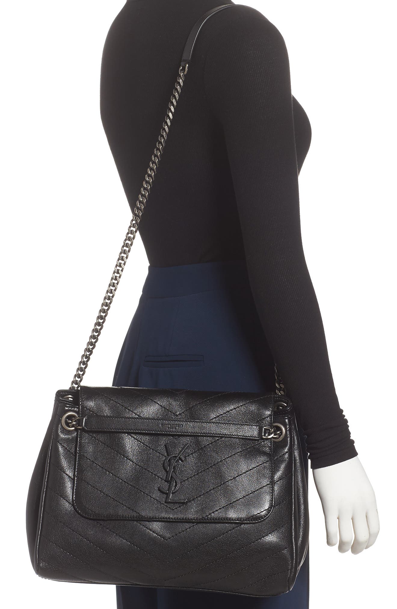 Saint Laurent Medium Nolita Leather Shoulder Bag, Alternate, color, 