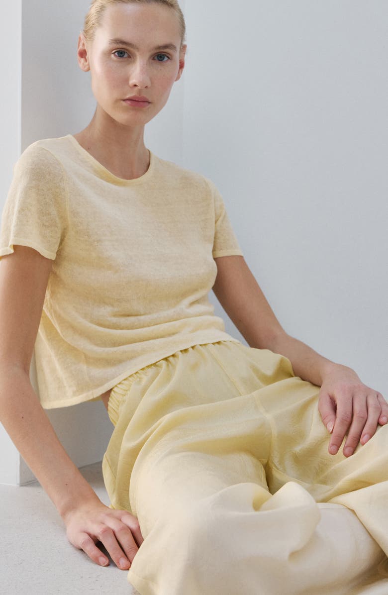 MANGO Linen Blend Pajama Top, Alternate, color, 