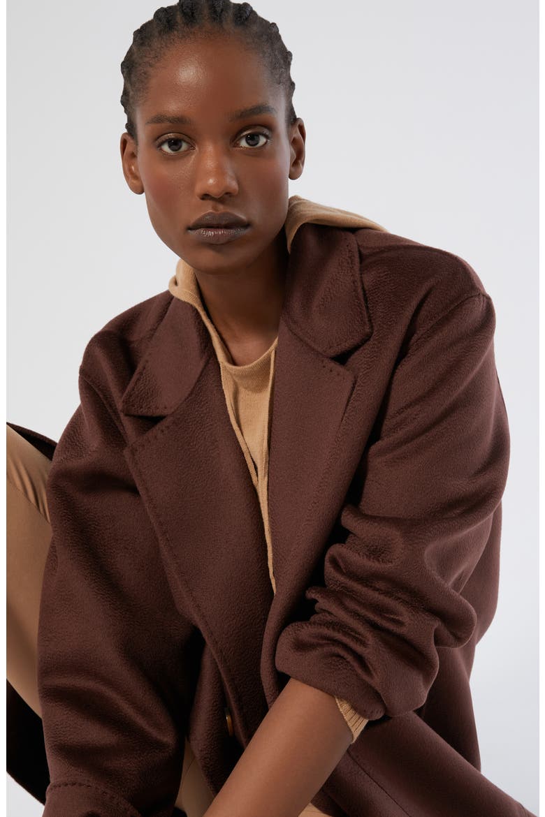 Oche Double Breasted Wool Coat, Alternate, color, BORDEAUX
