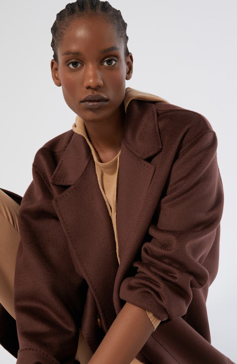 Marina Rinaldi Oche Double Breasted Wool Coat, Alternate, color, Bordeaux