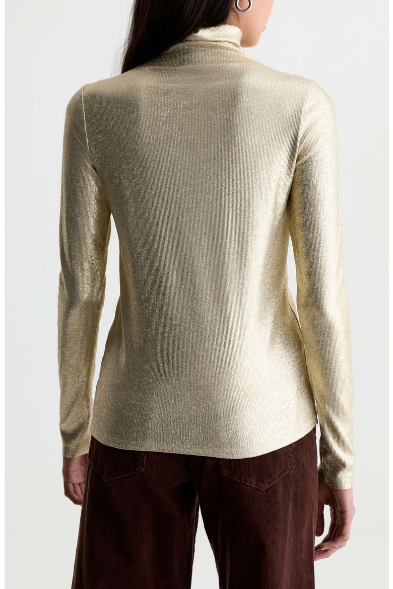 Chels Metallic Rib Turtleneck Sweater, Alternate, color, SHOWTIME
