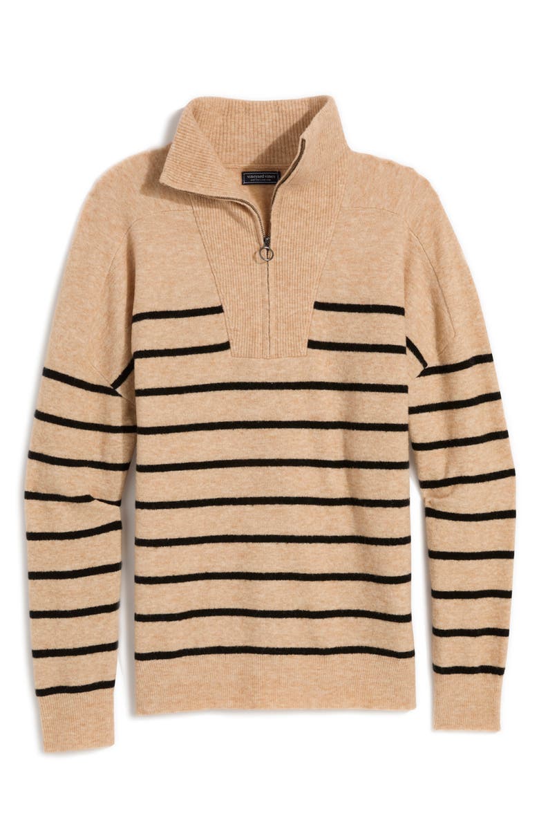vineyard vines Stripe Merino Wool Blend Half Zip Sweater, Alternate, color, 