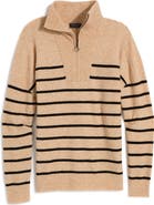 vineyard vines Stripe Merino Wool Blend Half Zip Sweater