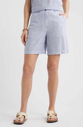 Relaxed Linen Blend Bermuda Shorts