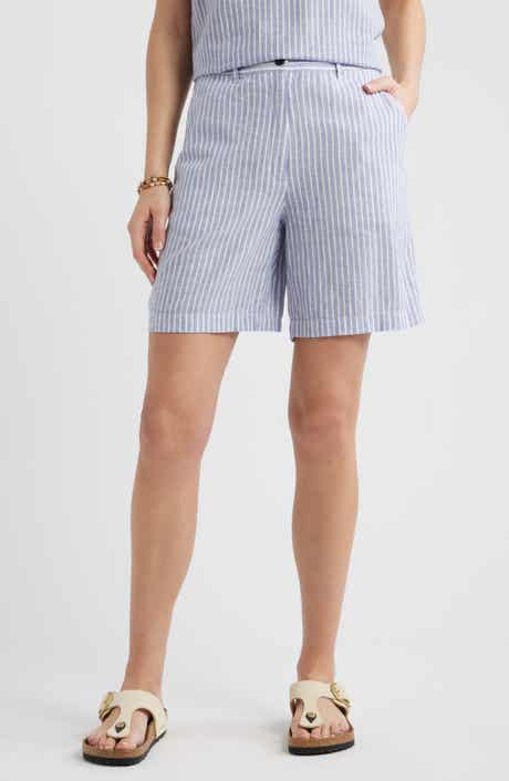 Relaxed Linen Blend Bermuda Shorts