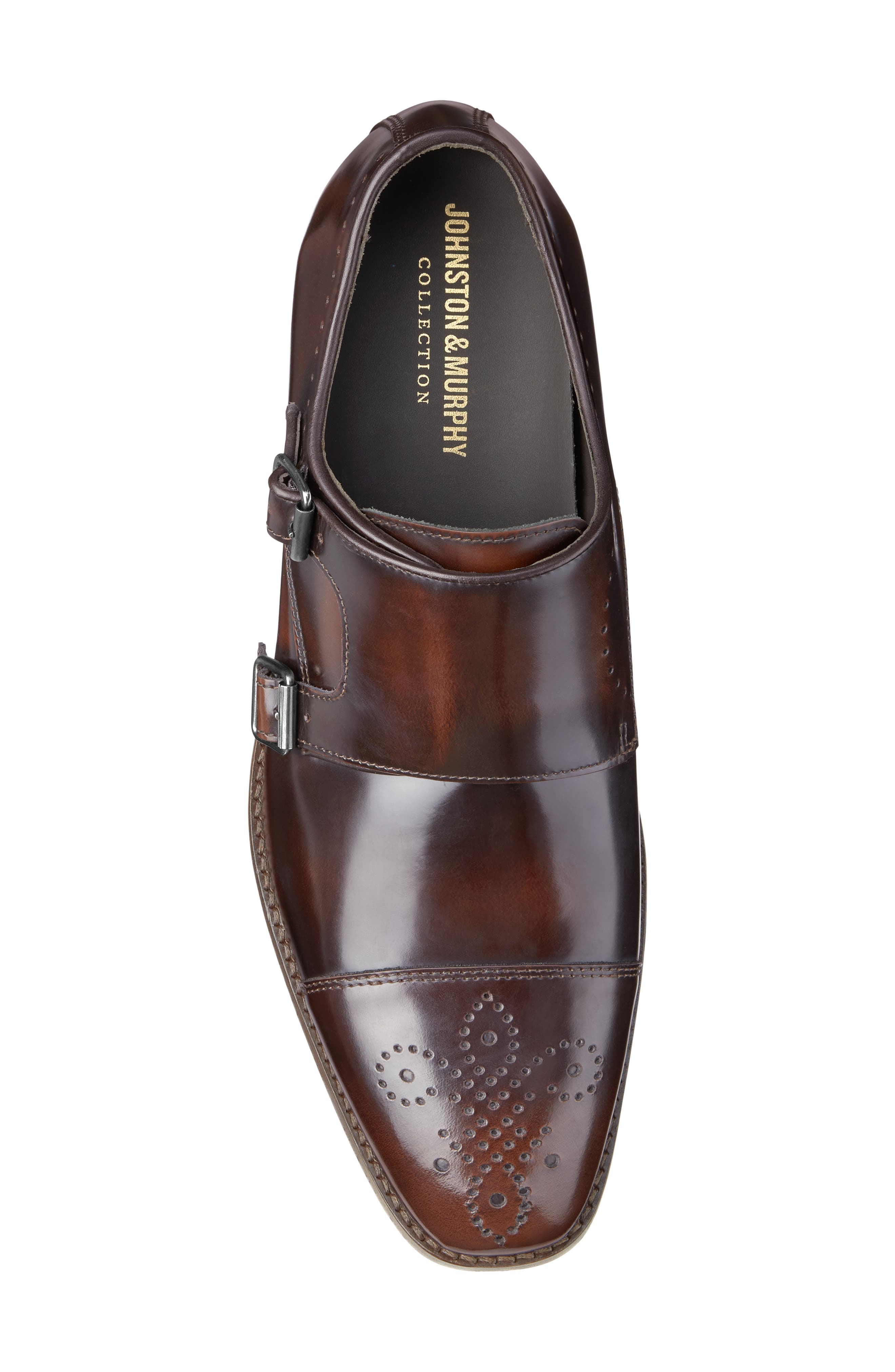 Arrister Double Monk Strap Shoe, Alternate, color, MAHOGANY ITALIAN FULL GRAIN