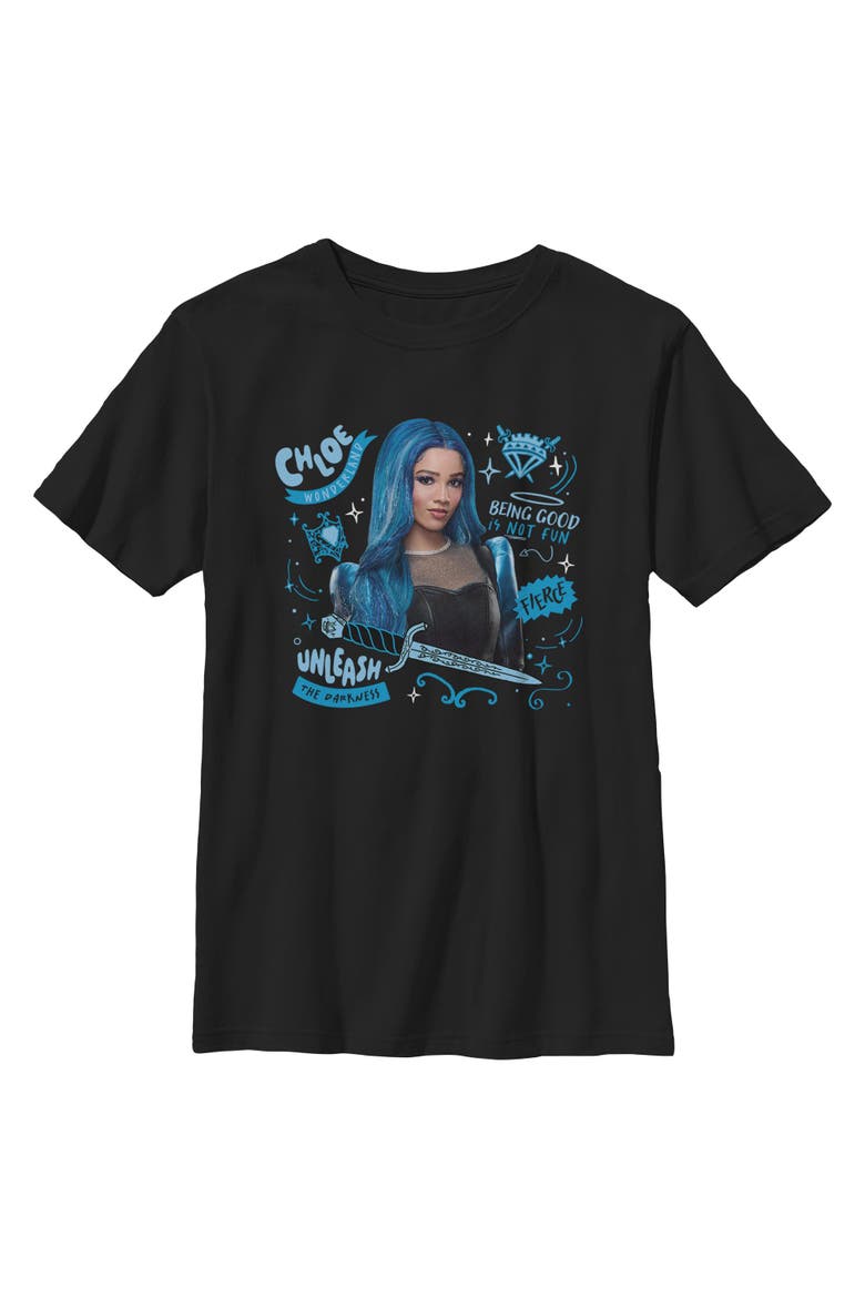 Boy's Descendants Wicked Wonderland Chloe Unleash The Darkness  Graphic T-Shirt, Main, color, Black