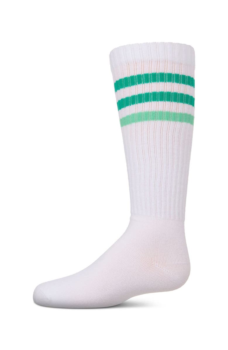 MeMoi TwoTone Varsity Stripe Knee High Socks, Main, color, Green