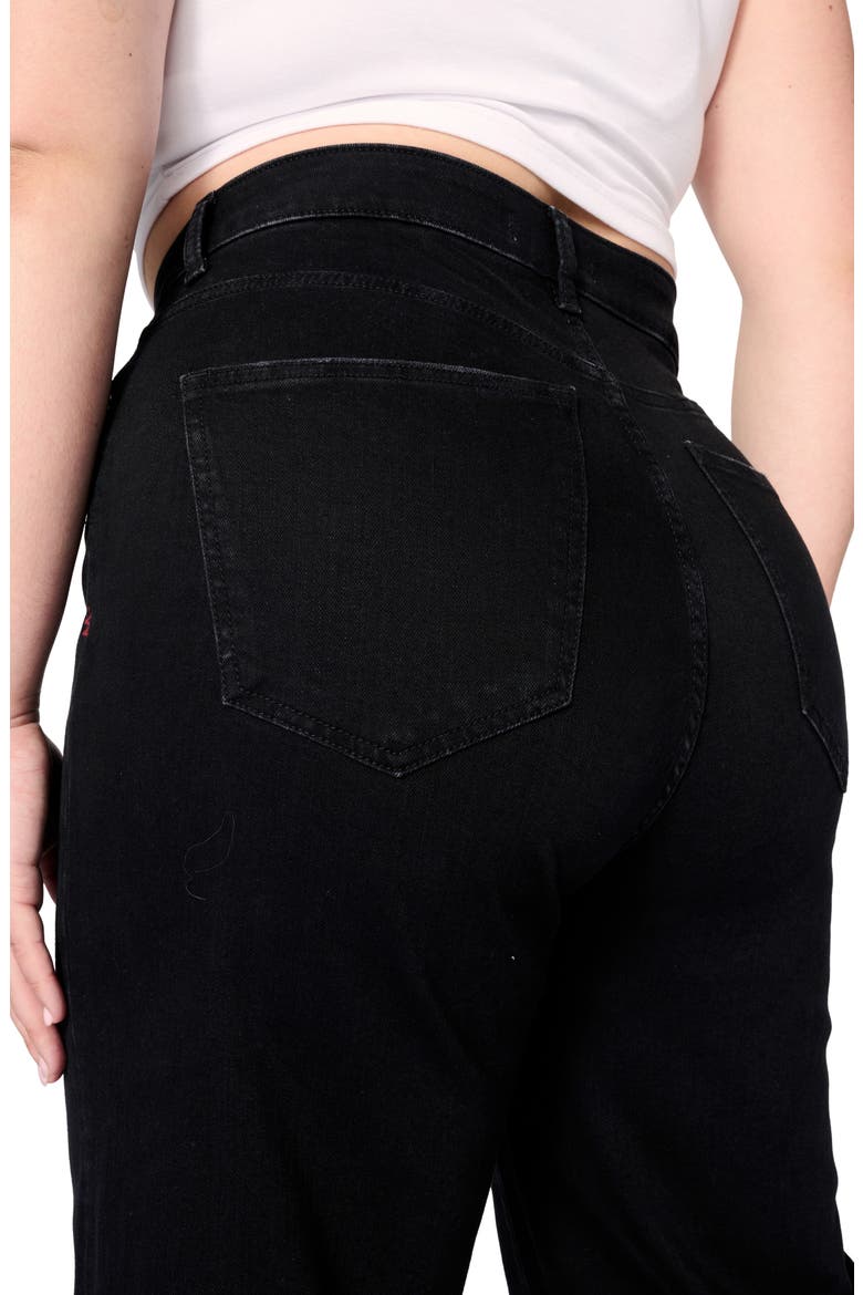 NCE High Waist Wide Leg Jeans, Alternate, color, INKWELL