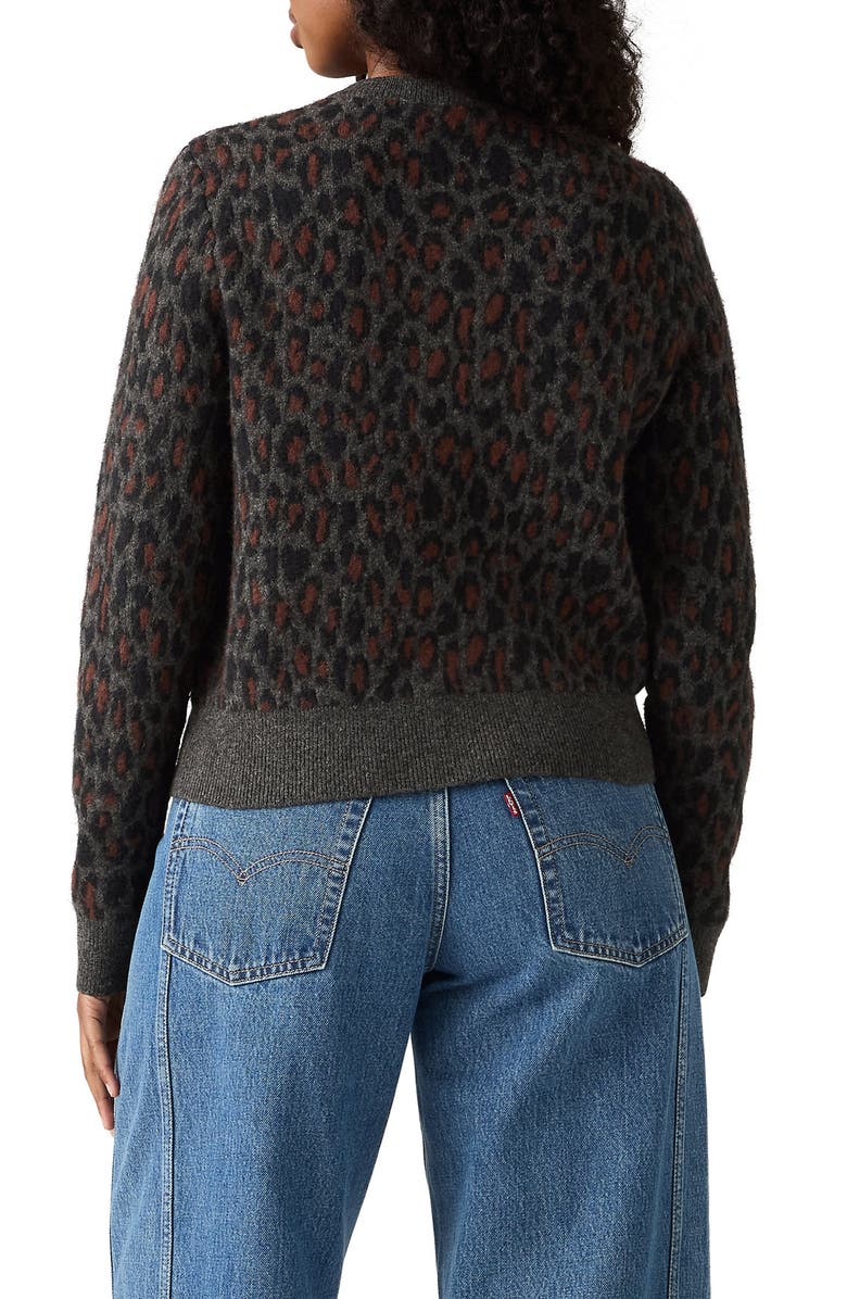 Levi's Tara Leopard Cardigan, Alternate, color, Dilara Leopard Charcoal
